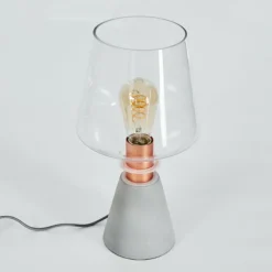 Lampe de table Jaen Gris, Cuivre, 1 lumière