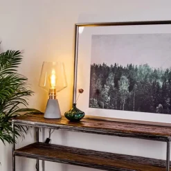 Lampe de table Jaen Gris, Cuivre, 1 lumière