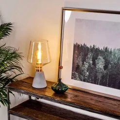 Lampe de table Jaen Gris, Cuivre, 1 lumière