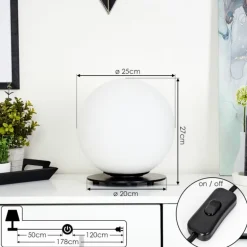 Lampe de table Karhia Noir, 1 lumière