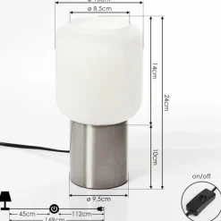Lampe de table Keppoch Nickel mat, 1 lumière