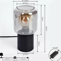 Lampe de table Keppoch Noir, 1 lumière