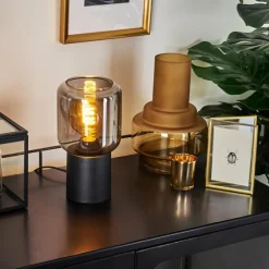 Lampe de table Keppoch Noir, 1 lumière