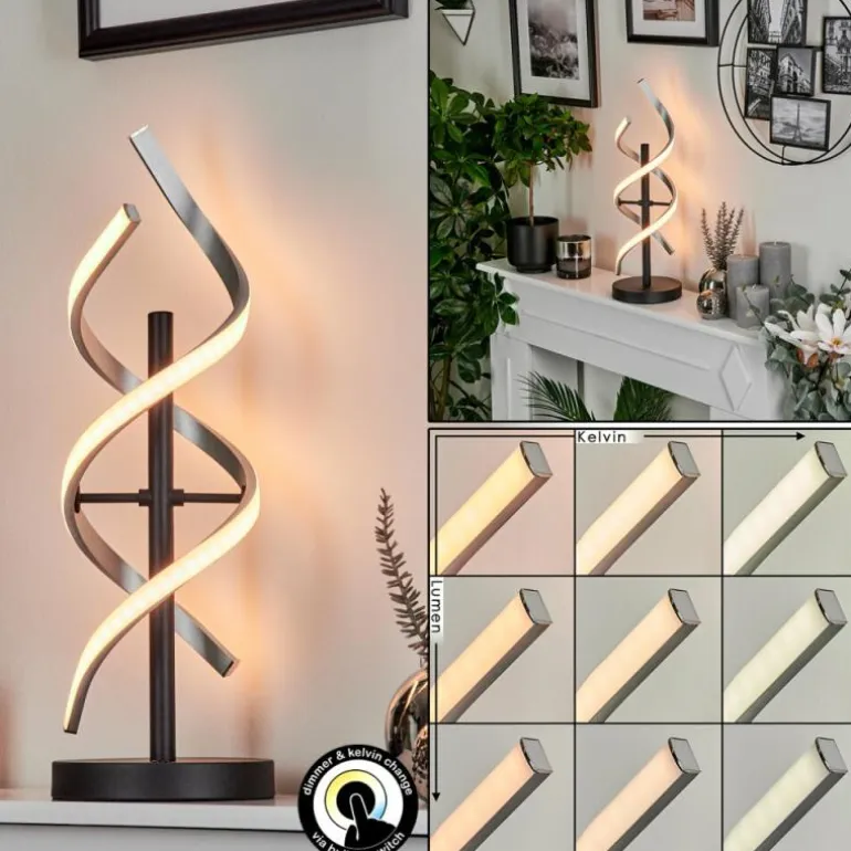 Lampe de table Khovet LED Noir, 1 lumière