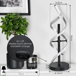 Lampe de table Khovet LED Noir, 1 lumière