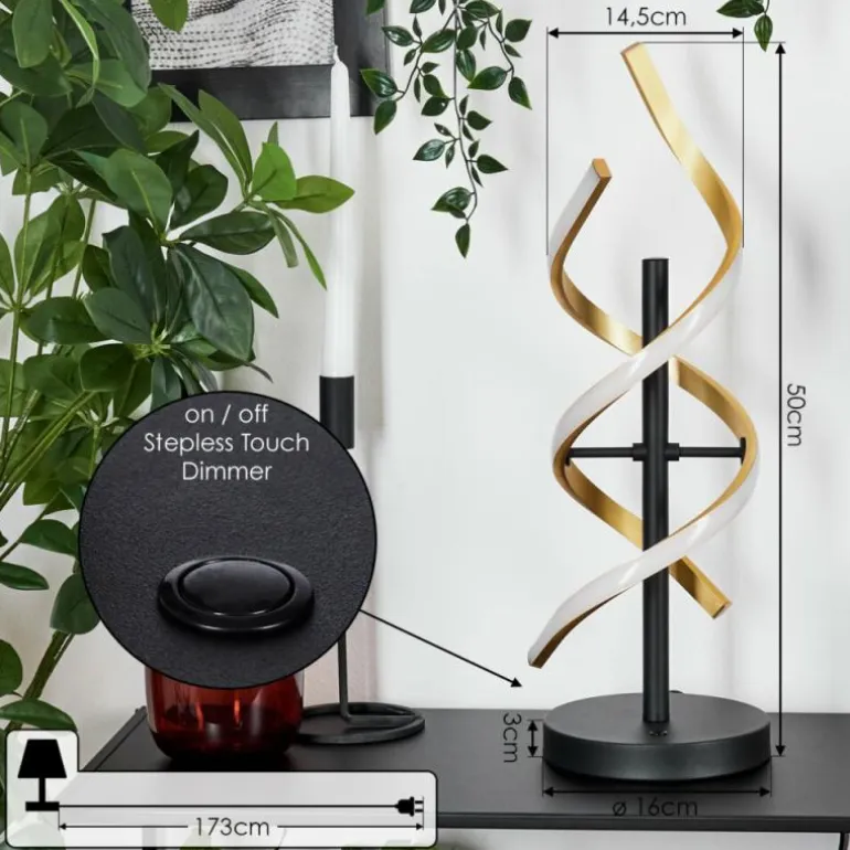 Lampe de table Khovet LED Noir, 1 lumière