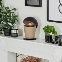 Lampe de table Khyong Beige, Noir, 1 lumière