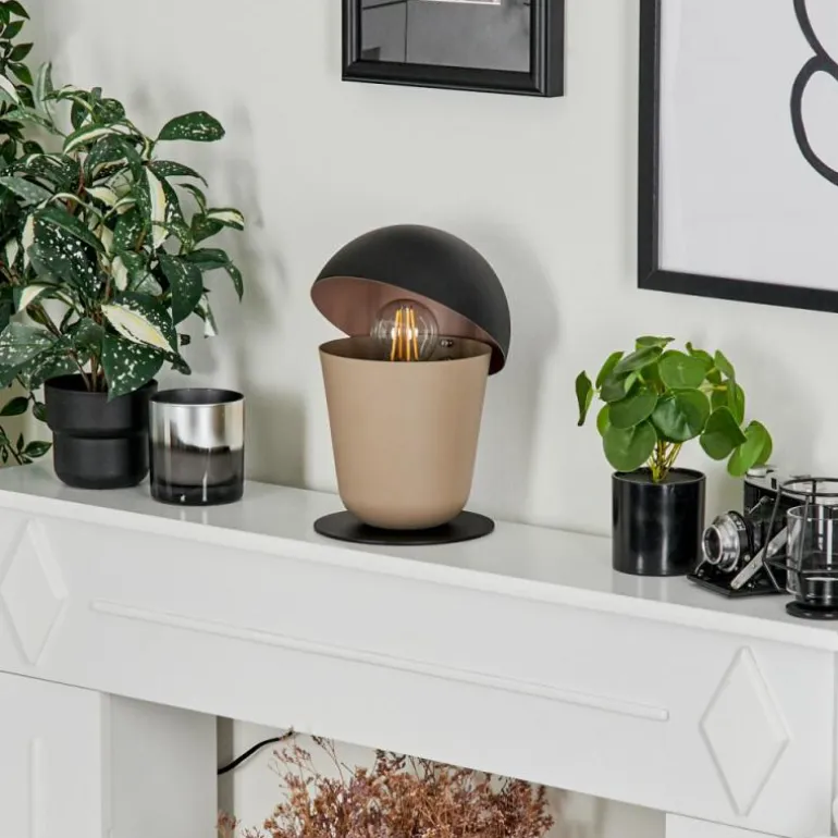 Lampe de table Khyong Beige, Noir, 1 lumière