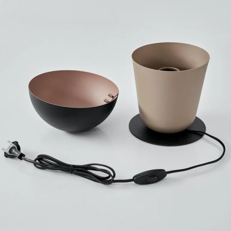 Lampe de table Khyong Beige, Noir, 1 lumière