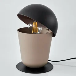 Lampe de table Khyong Beige, Noir, 1 lumière