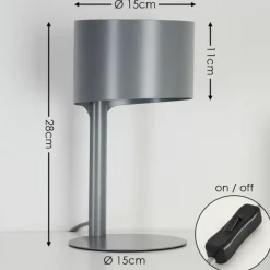 Lampe de table Launceston Gris, 1 lumière