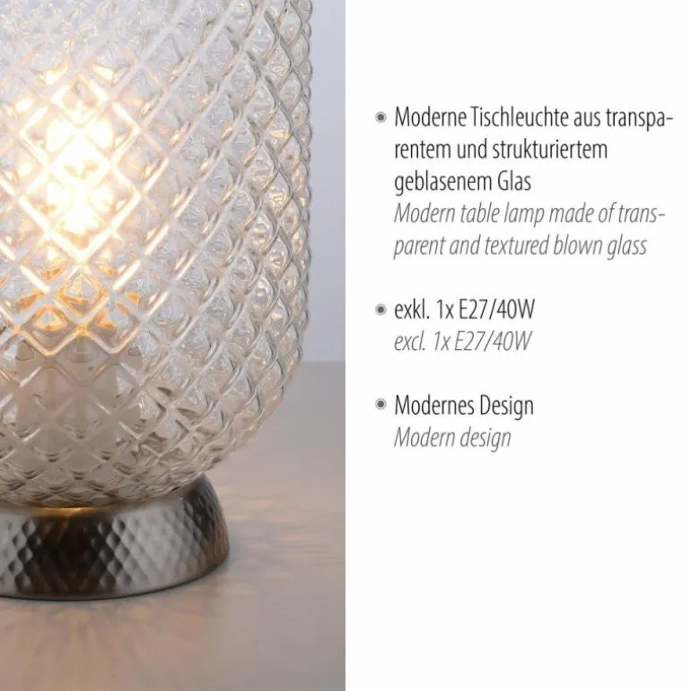 Lampe de table Leuchten Direkt REISHI Argenté, 1 lumière