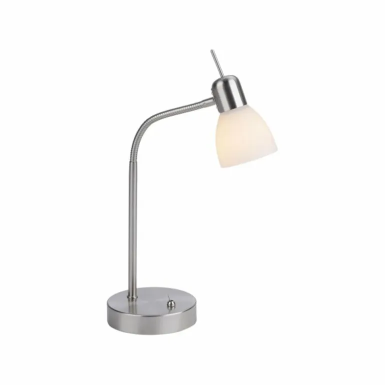 Lampe de table Leuchten-Direkt KARO Acier brossé, 1 lumière
