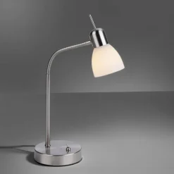 Lampe de table Leuchten-Direkt KARO Acier brossé, 1 lumière