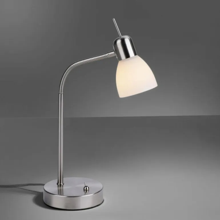 Lampe de table Leuchten-Direkt KARO Acier brossé, 1 lumière
