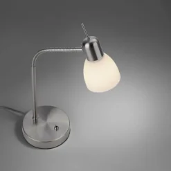 Lampe de table Leuchten-Direkt KARO Acier brossé, 1 lumière