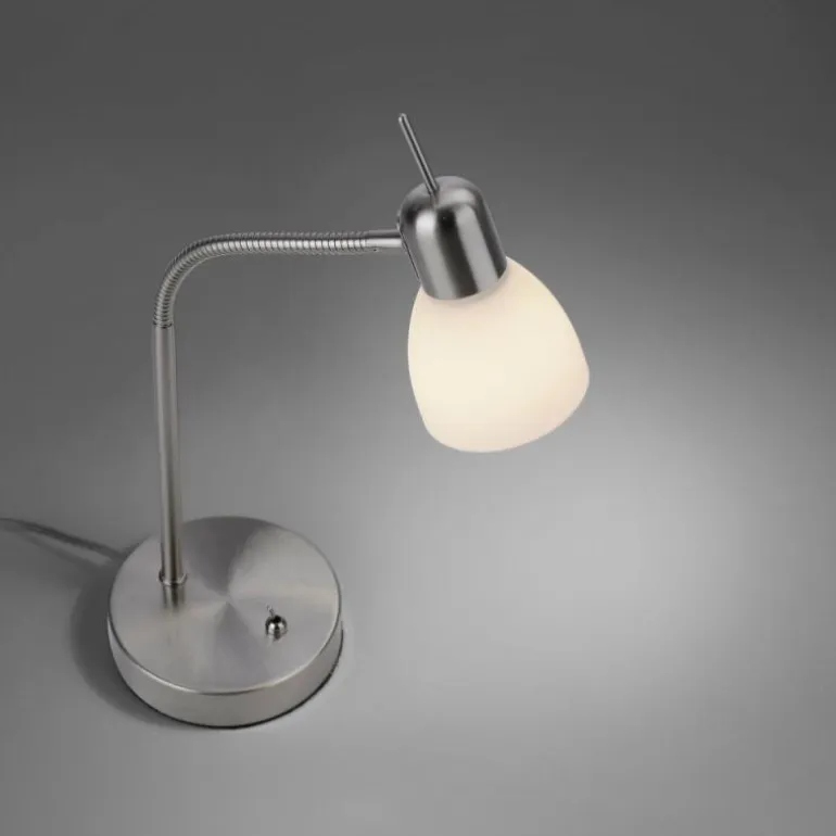 Lampe de table Leuchten-Direkt KARO Acier brossé, 1 lumière