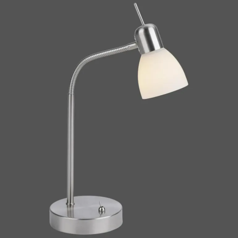 Lampe de table Leuchten-Direkt KARO Acier brossé, 1 lumière