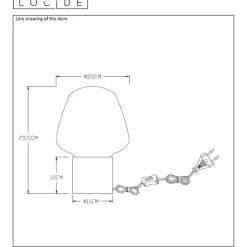 Lampe de table Lucide BECKY Gris, 1 lumière
