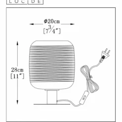 Lampe de table Lucide ERYN Chrome, 1 lumière