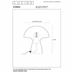 Lampe de table Lucide FUNGO Or, Laiton, 1 lumière