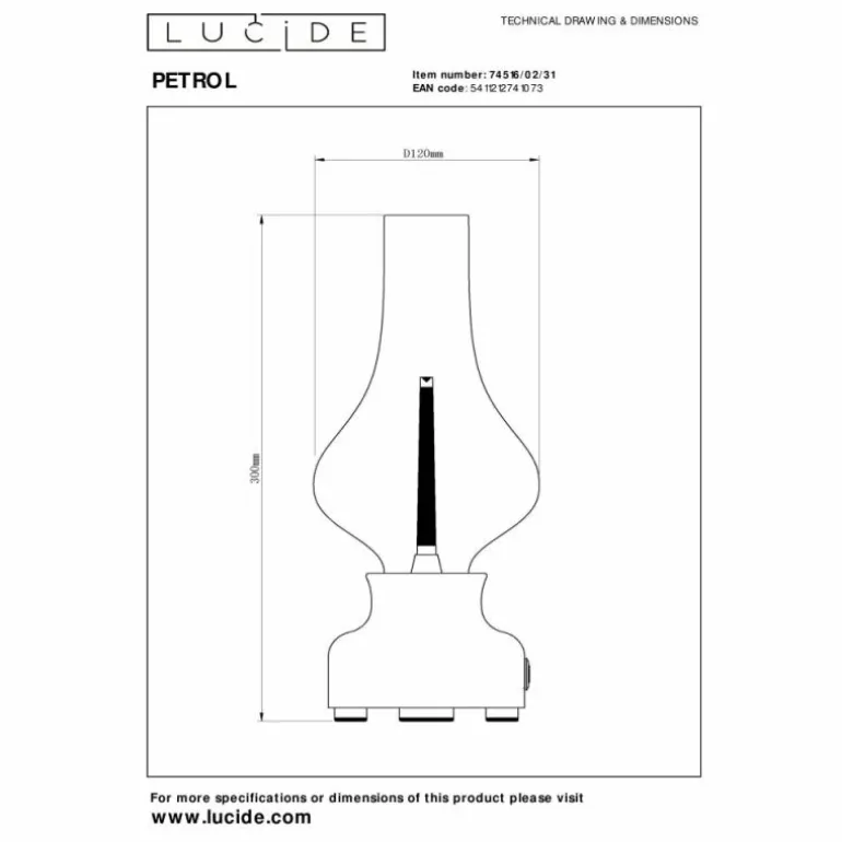 Lampe de table Lucide JASON LED Blanc, 1 lumière