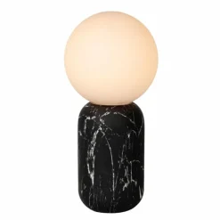 Lampe de table Lucide MARBOL Aspect marbre, Noir, 1 lumière
