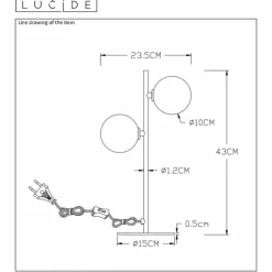 Lampe de table Lucide TYCHO Or, 2 lumières