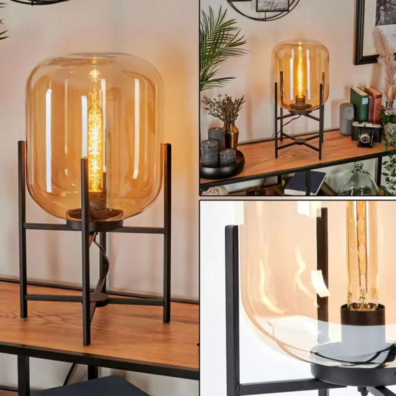 Lampe de table Manzano Noir, 1 lumière