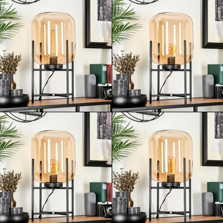 Lampe de table Manzano Noir, 1 lumière