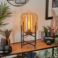 Lampe de table Manzano Noir, 1 lumière
