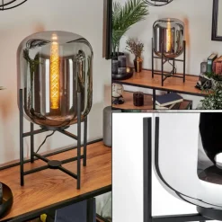 Lampe de table Manzano Noir, 1 lumière