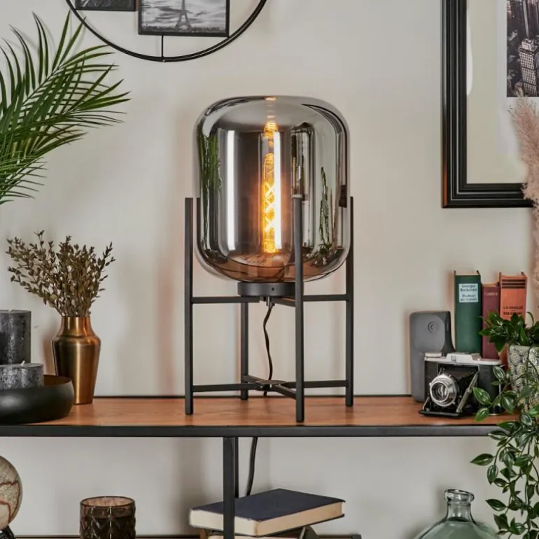 Lampe de table Manzano Noir, 1 lumière