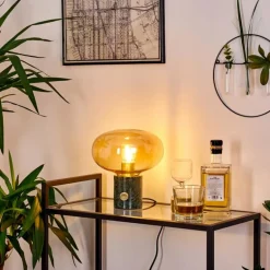 Lampe de table Maoro Vert, Laiton, 1 lumière