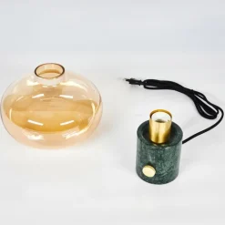 Lampe de table Maoro Vert, Laiton, 1 lumière
