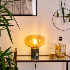 Lampe de table Maoro Vert, Laiton, 1 lumière