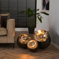 Lampe de table Mirror Nickel mat, Noir, 1 lumière