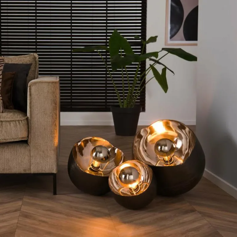 Lampe de table Mirror Nickel mat, Noir, 1 lumière