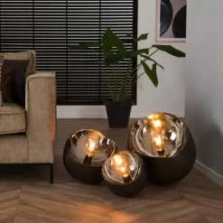 Lampe de table Mirror Nickel mat, Noir, 1 lumière