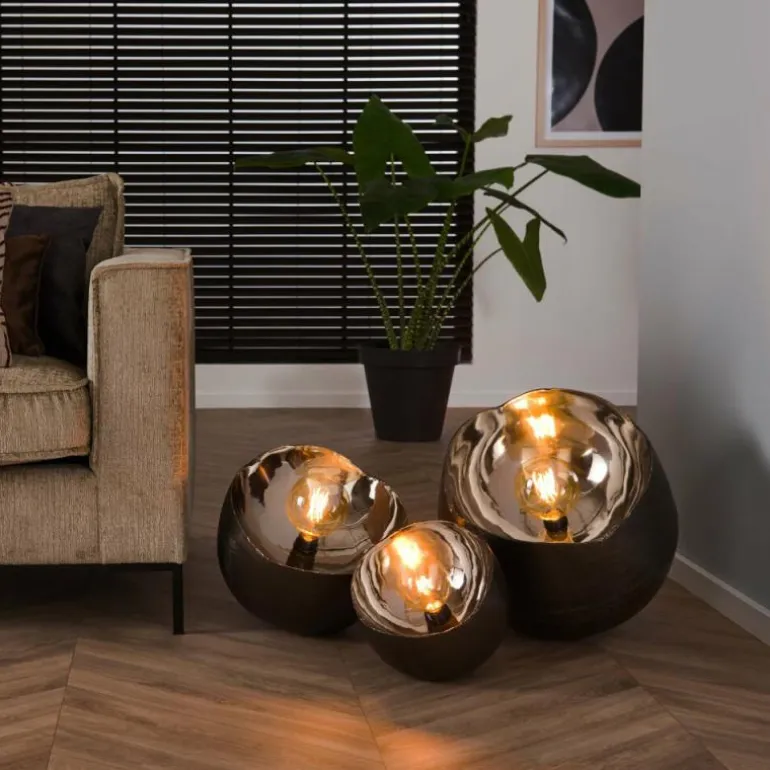 Lampe de table Mirror Nickel mat, Noir, 1 lumière