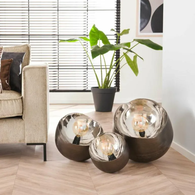 Lampe de table Mirror Nickel mat, Noir, 1 lumière