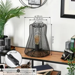 Lampe de table Oravi Noir, 1 lumière