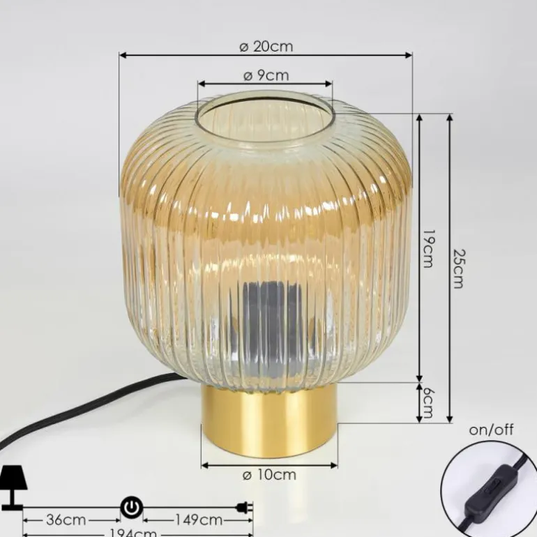 Lampe de table Paeni Ambre, 1 lumière