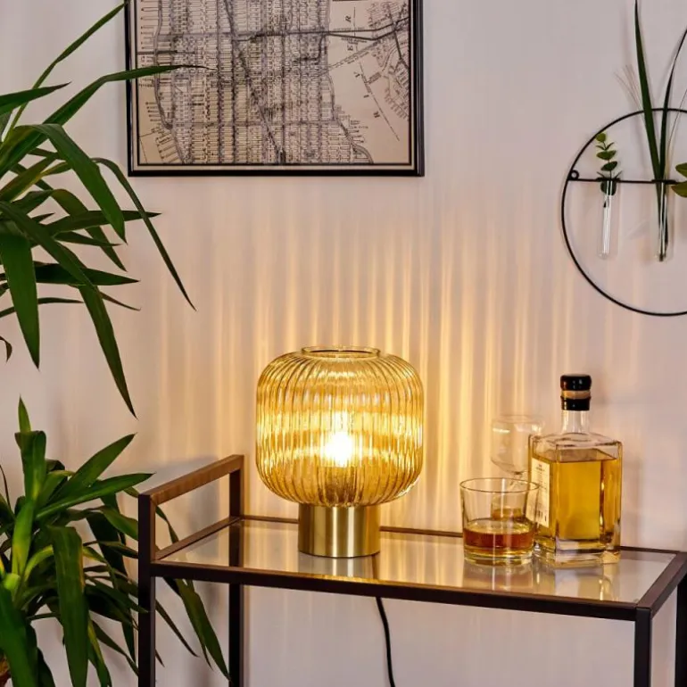 Lampe de table Paeni Ambre, 1 lumière