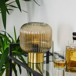 Lampe de table Paeni Ambre, 1 lumière