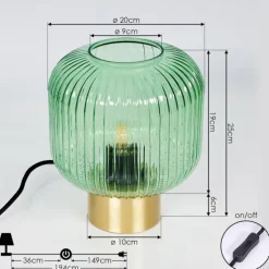 Lampe de table Paeni Or, 1 lumière