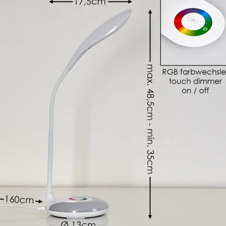 Lampe de table Paphos LED Blanc, 1 lumière, Changeur de couleurs