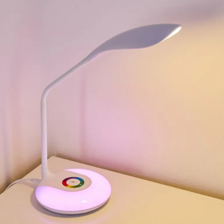 Lampe de table Paphos LED Blanc, 1 lumière, Changeur de couleurs