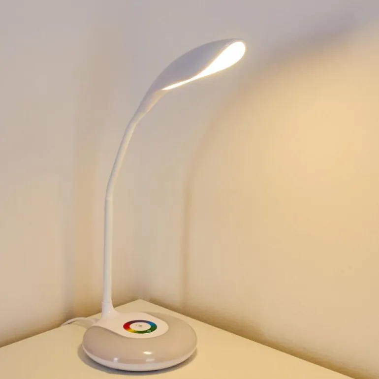 Lampe de table Paphos LED Blanc, 1 lumière, Changeur de couleurs