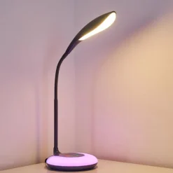 Lampe de table Paphos LED Noir, 1 lumière, Changeur de couleurs